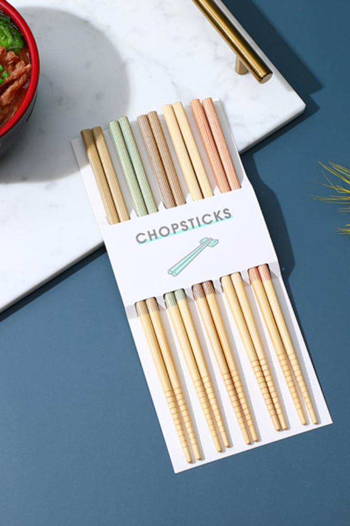 Yoyoso Bambu Chopstick Seti 5 Çift Pastel Renkli